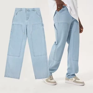 Fashion Baggy Jeans High Quality Multi Pocket Mens Denim Pants Custom Men's Jeans for Cargo Trousers