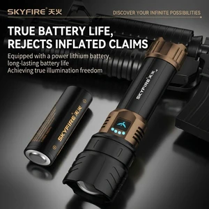 Wholesale Factory Direct Free Shipping 24W Laser LED Flashlight 10000mAh Copper Large Capacity Battery Zoomable Waterproof Torch
