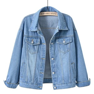 Newest Style Lady Jacket Long Sleeve Woman Denim Jacket Long Denim Jackets Women