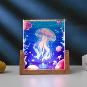 LED Night Light Base 3D DIY Shape Luminous Picture Photo Lamp UV Color Printed Crystal Table Lamp For Bedside