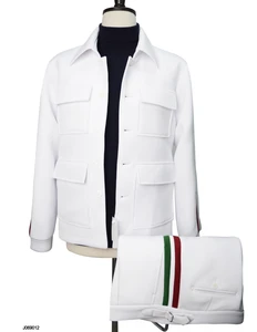 Men's Casual Suit with Stand Collar Spring and Fall Fashion Bomber Jacket Comfortable Daily Wear