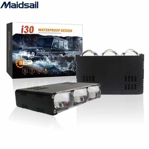 Three lens led car grille light with fan middle net light motorcycle spotlight modified high-brightness LED lights