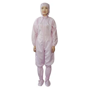 Chengsheng CSESD04 Washable ESD Anti-Static Dust Proof Level D Basic Protective Suit Cleanroom Jumpsuit Hood Polyester Sleeves
