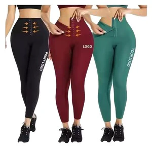 Custom Large Size High-Waist Yoga Leggings with Push-up Corset Pattern Made of Spandex/Nylon