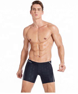 SS0005 Wholesale New Pure Black Boxer Swimming Trunks Quick Dry Men's Swimwear Beach Shorts Shark Skin Swimwear