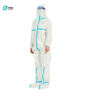 CE TYPE5, Type6 Accepted White PP PE Microporous Disposable Anti-Static Hazmat Suits Breathable Painters Coveralls