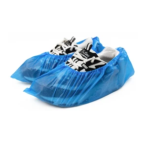 Protective Safety Medical Waterproof Anti Slip Plastic CPE Blue Disposable Shoe Covers