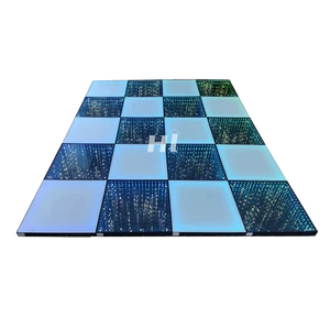 Wireless Magnetic 3D Infinity LED Dance Floor with Moving Lights RGBW DMX512 Control for Rental Event Nightclub Wedding