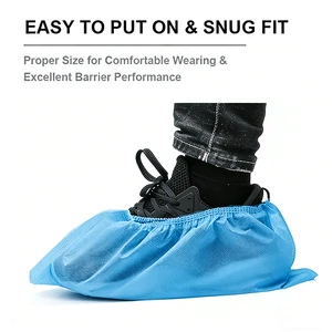 Custom Disposable Non-woven Shoe Covers Support Custom Logo & Size Dustproof Anti-slip Protective for Hospital Factory