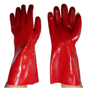 SUNCEND Hot Sales Smooth Interlock Liner PVC Fully Dipped Resistant Chemical Industrial Gauntlet Safety Gloves