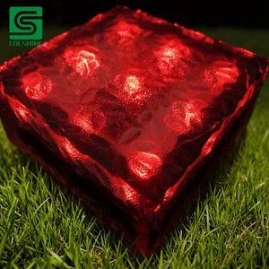 Outdoor Solar Glass Brick Light Warm White LED Dimmable for Garden Paver and Landscape Lighting