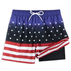 Custom Men's Floral Geometric Bikini Swim Pants Breathable Quick Dry Sublimated Elastic Waist Beach Shorts Plus Sizes Leopard