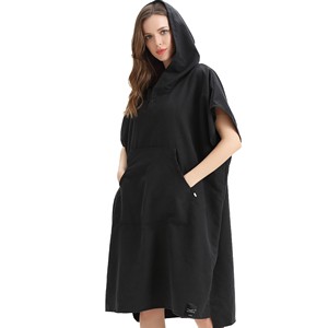Surf Poncho Wearable Changing Towel With Hood Custom Size Fits All Privacy Beach Robe Floral Plain Quick-Dry