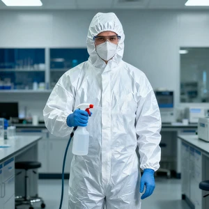 Disposable Dust Proof Anti Static Safety Anti Harmful Particles Protective Coverall/overall