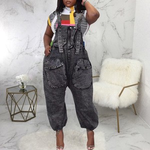 Think Denim Skinny Fit Women's Wide Leg Mid Waist Waterproof Breathable Overalls Jumpsuits Summer Casual Playsuit