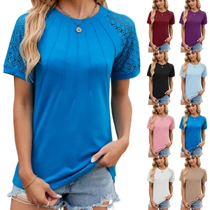 S-2XL Womens Summer Tops Spring Shirts Trendy Vacation Outfits Short Sleeve Business Tshirts Fashion Casual Blouses