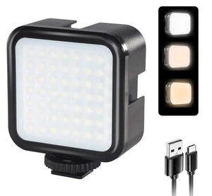 Portable Mini LED Video Light Panel Dimmable Brightness Rechargeable Soft Video Lamp for Makeup Selfie Studio Fill Light