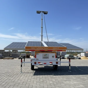 Solar MPPT Portable Light Tower For Construction Site Outdoor Use | Rapid Deployment 360 Adjustable Lighting | Anti-Tip Design