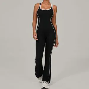 Wholesale Custom One Piece Gym Jumpsuit Women High Quality Scrunch Butt Sports Jumpsuit for Women Fitness Apparel Women Jumpsuit
