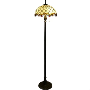 Modern Floor Lamps with Stained Glass Shade LED Light Source Iron Body for Living Room or Hotel Decoration Wholesale