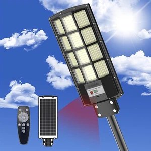 800W Solar Street Light with Motion Sensor IP67 Waterproof High Power Floodlight for Outdoor Street Yard Barn Lighting