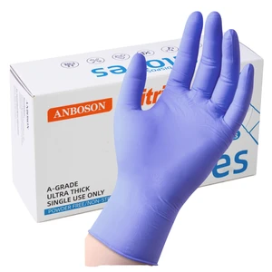 For Powderfree Diamond Blended Nitrile Gloves 4 Mil CE Certified 100 XL Ice Blue Medical Disposable Black