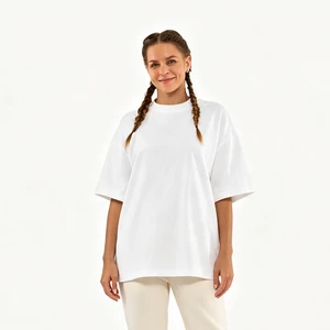 Round Neck Plain t Shirts Women t Shirt logo Oversized High Quality 100% Cotton Short Sleeves Plus Size Women's T-shirts
