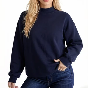 Casual Slim Women Mock Neck Top Oversized Soft Cotton Daily Casual Tops