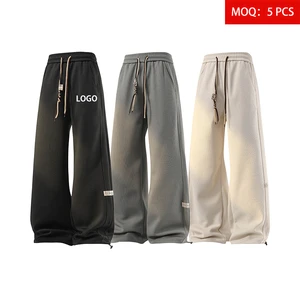Custom LOGO Wholesale M-8XL Plus Size Men's Straight Leg Wide Leg Sports Pants Spring Casual Loose Men's Sports Pants