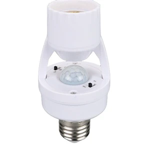Pir Motion Sensor Light Socket,E26/e27 Smart Lamp Bulb Holder,Auto On/off Light Control
