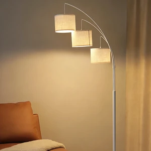 Modern Style Warehouse LED Floor Lamp with Three Headed Lantern Design Luxury Standing Lamp Remote Control High Brightness