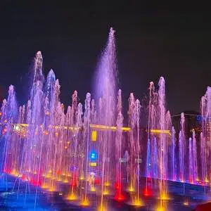 Outdoor Garden Park Square Musical Dancing Dry Floor Deck Water Fountain with Stainless Steel Nozzles