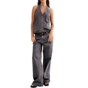 Bestselling High Quality Customizable Skinny Women's Casual Denim Suit Breathable Waterproof Reasonable Price for Online Sale