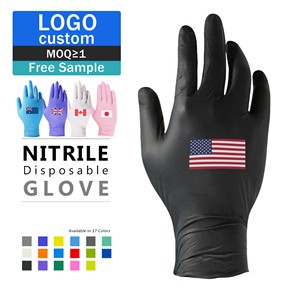 Custom Logo OEM Disposable Medical Examination Nitrile Gloves Powder Free EN455 ASTM Certified Guantes De Nitrilo for Hospital