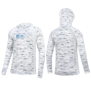 Hot Selling Camo Pattern Custom Logo Design Fishing Gear for Men Long Sleeve UPF 50+ Sun Protection Wholesale Sun Hoodie