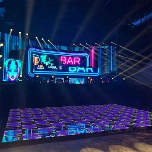 PT Waterproof Magnetic Modular System LED Dance Floor 3D Mirror Effect Stage Productions Professional Nightclub Wedding Events