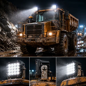 160W LED Work Light Pods Square Replacement Mining Lights For Custom Trucks Lifted SUV Jeep External Roof Mounted Power Light