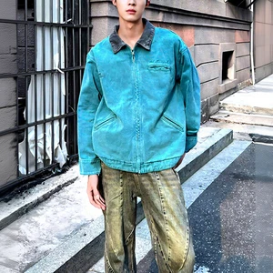 Vintage Unlined Distress Canvas Work Wear Worker Workwear Jacket Men