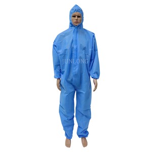 Junlong Disposable Flame Resistant Anti-Static Workwear Coverall ISO13485 Certified Breathable Cleanroom Use