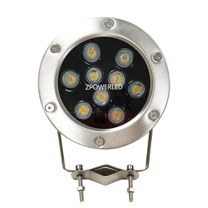 Round Shape Stainless Steel Housing IP68 9W RGB Auto Color Change Underwater LED Light