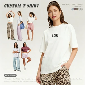 High Quality Plus Size Women's T-shirts Oversize Cotton Plain White T-shirt Guangzhou White Woman T-shirt Custom logo Wholesale