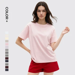 Professional Factory Women Blank 100% Cotton T-shirt Casual Top Women T-shirt Pink Women Short Sleeve Top Shirt