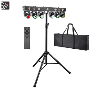 Stage Led Lights Wholesale 6Heads Moving Strobe Light DMX512 RGBW 5in1 Remote Control 120W Mini Disco Moving Head Rack Light