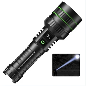 60W High Power 1000m Long Range Zoomable Led Powerful Flash Light Waterproof Tactical Torch Light Usb Rechargeable Flashlight