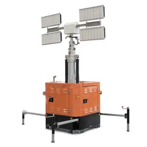 Telescopic Mast diesel Powered Trailer Portable 4*100W Led Light Tower