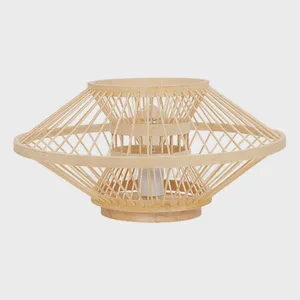 Wholesale Natural Bamboo Table Lamp Boho Wicker Bamboo Lamp Handcrafted Bamboo Table Light for Home