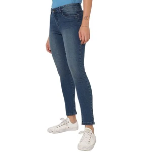 Fashionable Women's Skinny Fit Casual Wide Jeans Pants Comfortable Slim Washed Women Jeans Pants