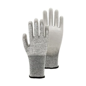 Hot Selling CE ANSI Level 5 Cut-Resistant Gloves EN388 HPPE PU Coated D-Level Tear-Resistant Knit Wrist Flexible Silicone-Free