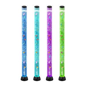 60 Inch Sensory Bubble Fish Tube Aquarium Lamp with 10 Floating Fish 16 Color Effects Remote Control Model D0100X32WD2