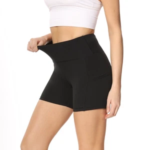 2025 Women's High Waist Breathable Bike Gym Shorts Wholesale Yoga Casual Shorts Custom Logo Sexy Solid Color Plus Size Fabric